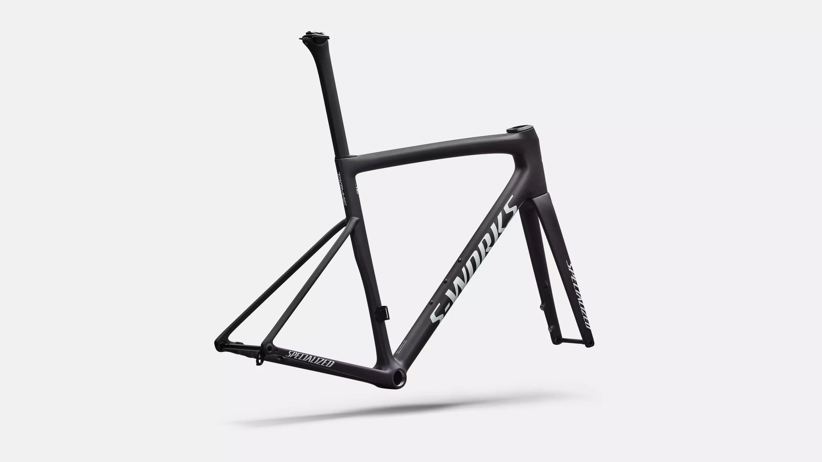 Specialized S-Works Tarmac SL8 Rahmenset Satin Carbon / Cyan to Blue Viavi Pearl Front Edge Fade / Metallic White Silver