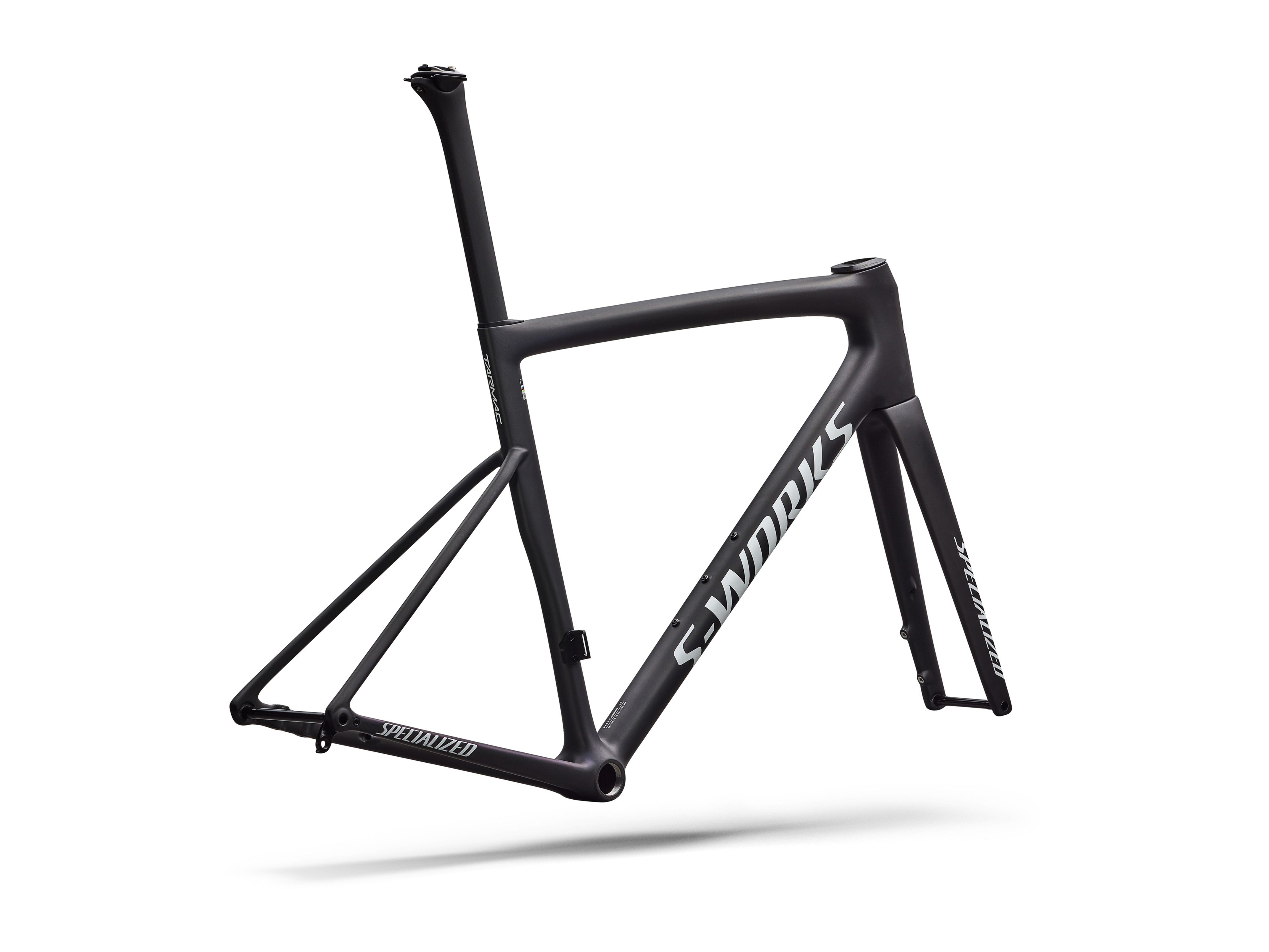 Specialized S-Works Tarmac SL8 Rahmenset Satin Carbon / Cyan to Blue Viavi Pearl Front Edge Fade / Metallic White Silver