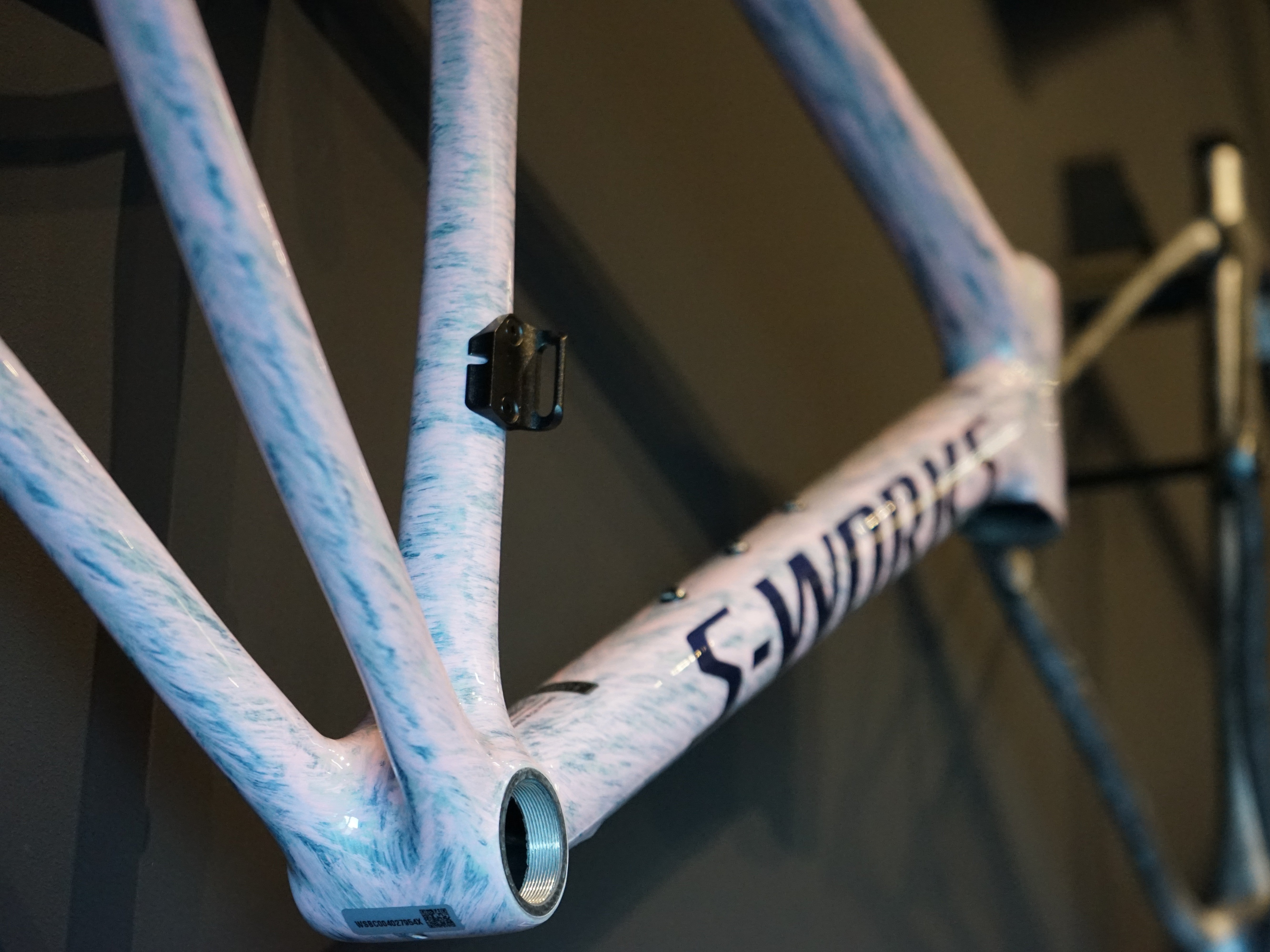 Specialized S-Works Tarmac SL8 Rahmenset Gloss Dolomite Metallic / Directional Brush / Blue Majesty Metallic