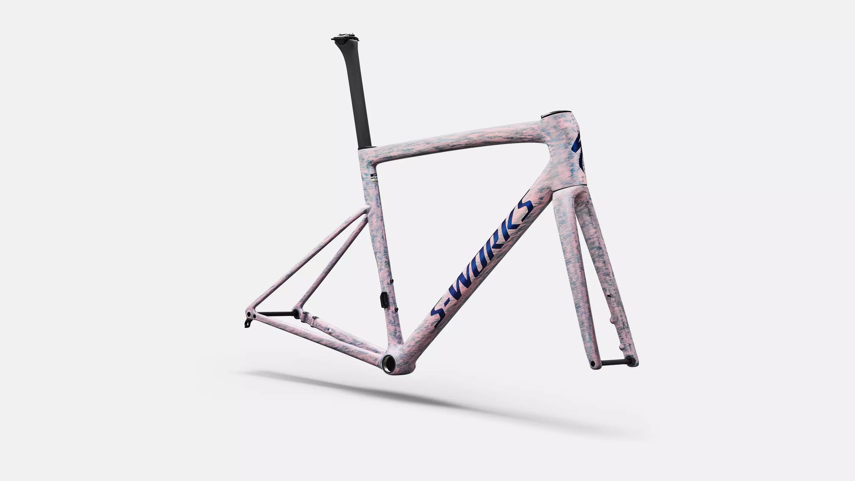 Specialized S-Works Tarmac SL8 Rahmenset Gloss Dolomite Metallic / Directional Brush / Blue Majesty Metallic