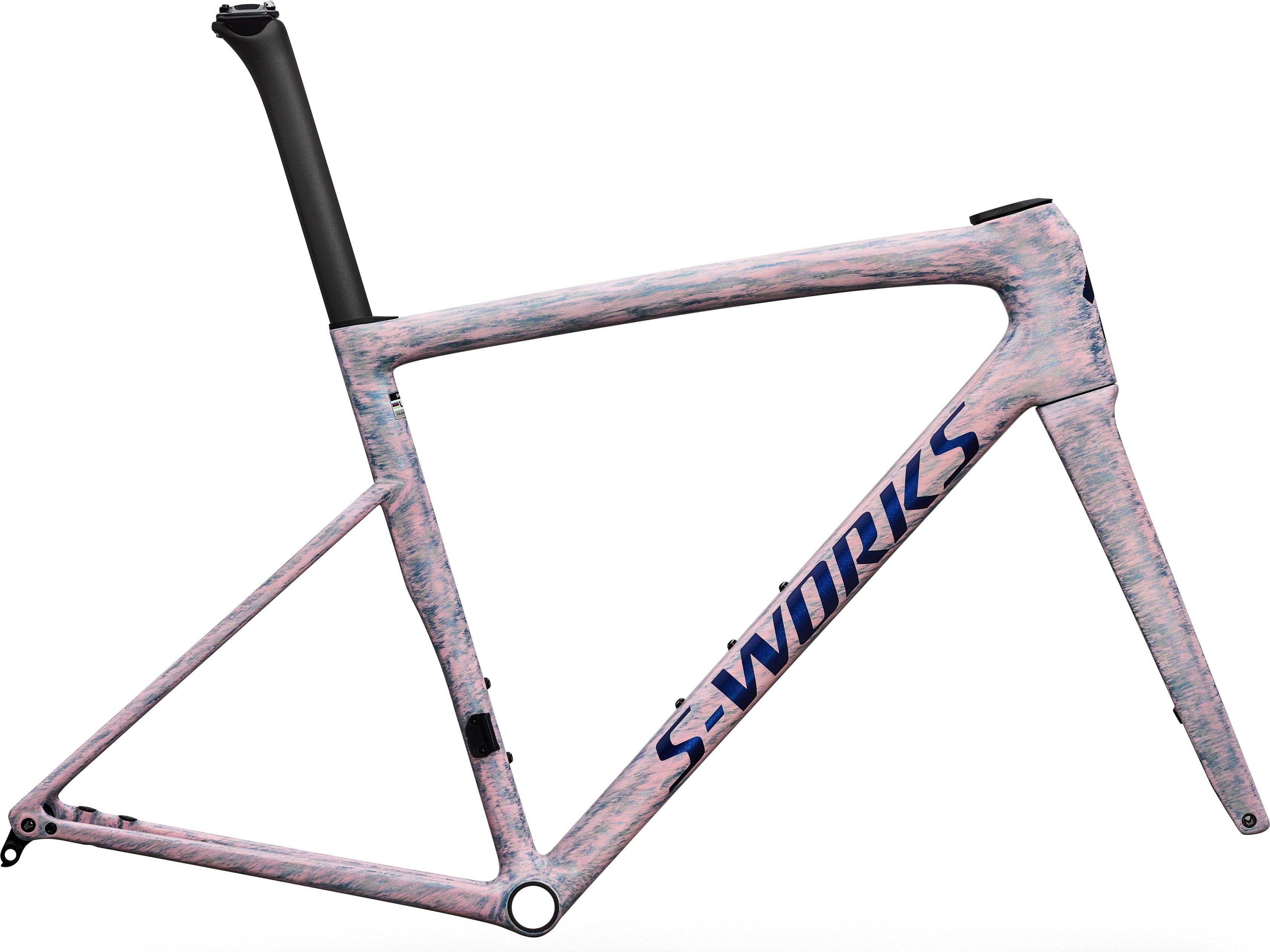Specialized S-Works Tarmac SL8 Rahmenset Gloss Dolomite Metallic / Directional Brush / Blue Majesty Metallic