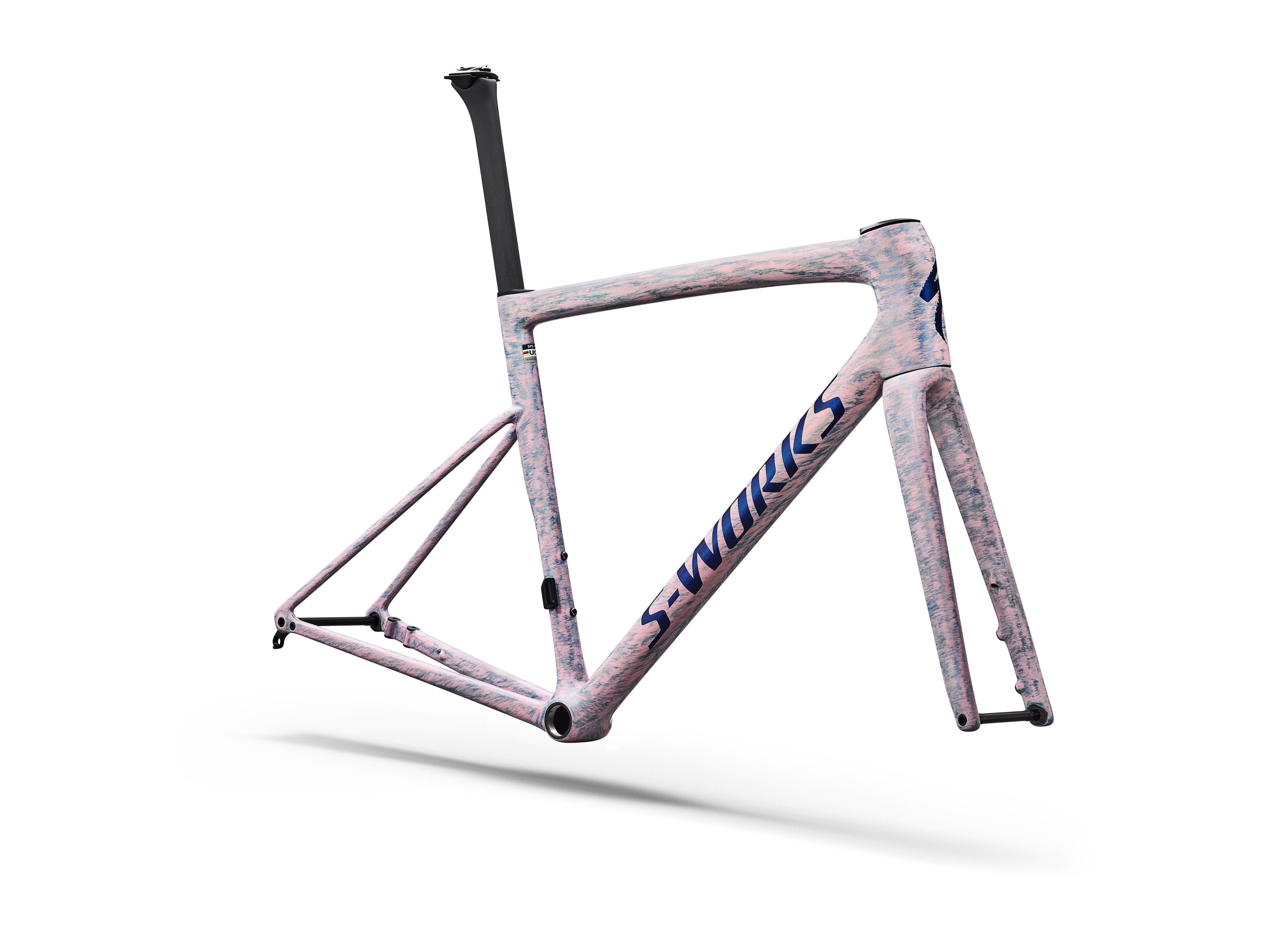 Specialized S-Works Tarmac SL8 Rahmenset Gloss Dolomite Metallic / Directional Brush / Blue Majesty Metallic