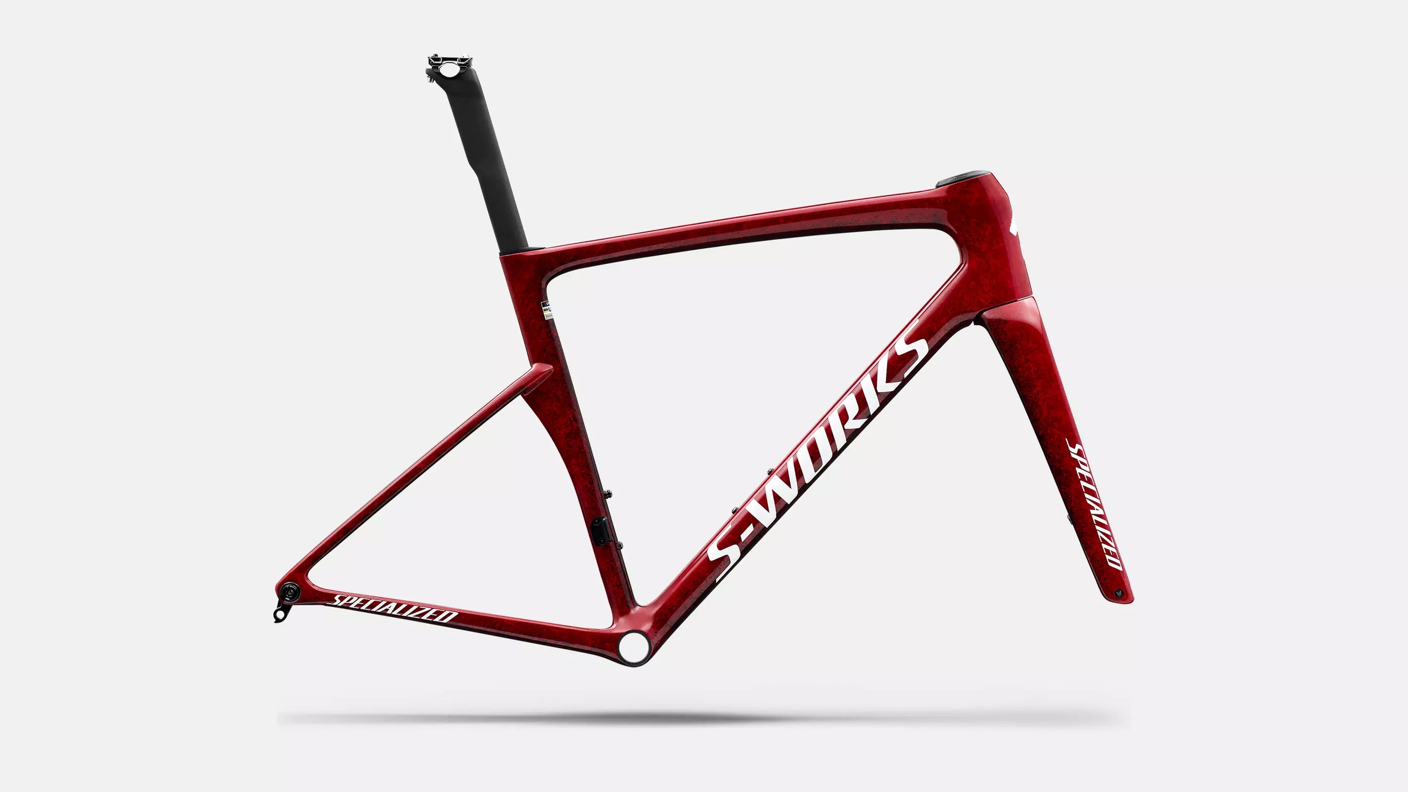 S-Works Tarmac SL9 Rahmenset – Gloss Vivid Red / Tarmac Black / White Silver Metallic – 54