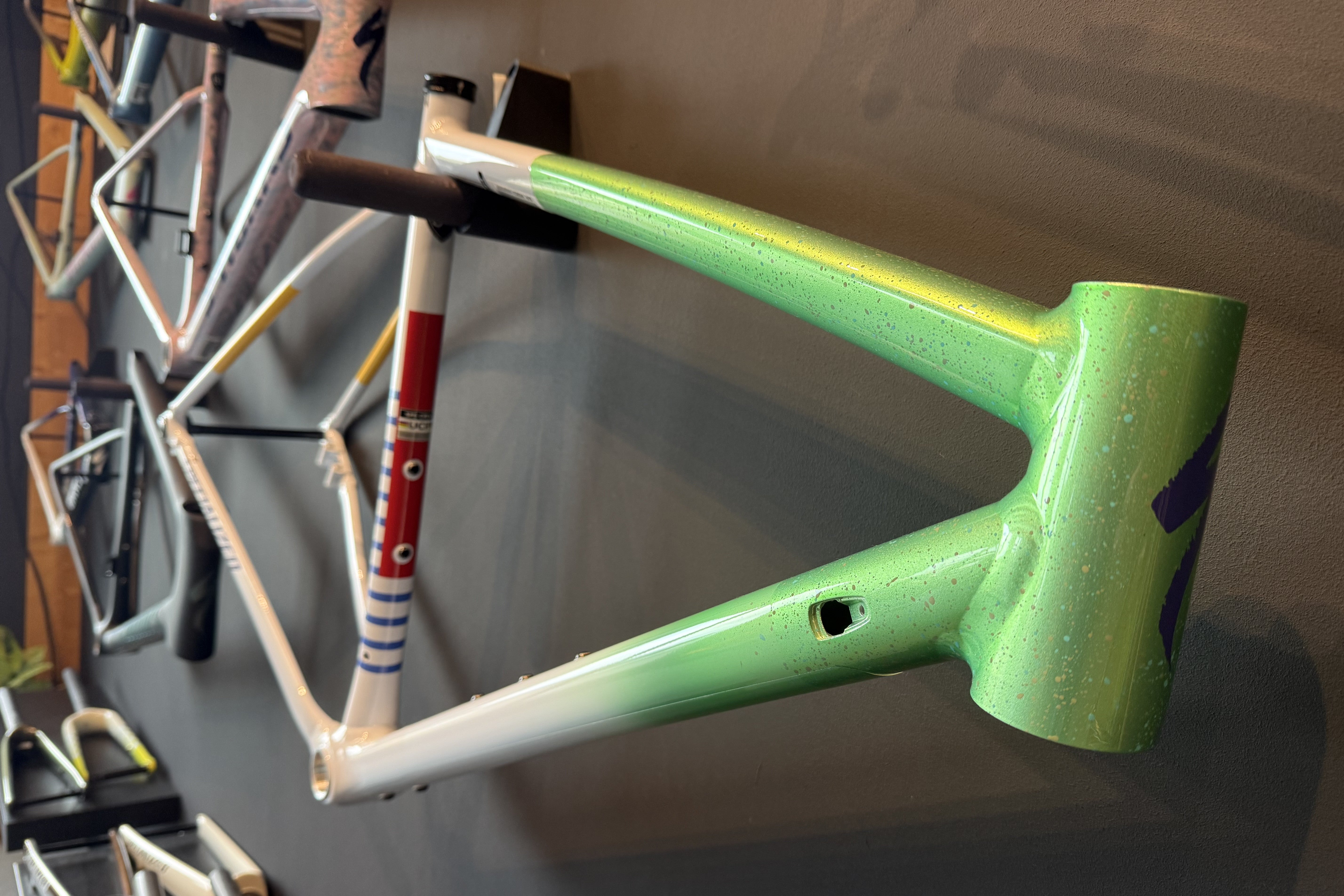 Specialized Crux DSW Rahmenset - Oasis Tint Flake Silver Morning Mist / Purple Haze